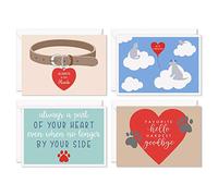 SWEETZER & ORANGE Loss of Pet Sympathy Cards for Dogs, Cats, and All Pets. Set of 8 Note Sheets and Mailers. Thick Greeting Pages and Envelopes, Bereavement Slips, Dog Memorial Card, and Grief Papers