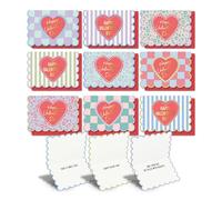 SWEETZER & ORANGE Mini Valentine’s Day Cards - Set of 36 Small 3.5x5” Cards with Red Envelopes & Gold Foil Hearts - 9 Cute Designs for Kids & Adults, Classroom Exchange, Party Favors & Love Notes