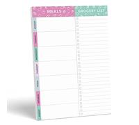 Sweetzer & Orange Purple/Teal Meal Planner Magnetic Pad | 7x10 inch Notepad for Organized Weekly & Daily Planning | Tear-Off Grocery Checklist for Convenient Shopping | Notepads for Refrigerator Door