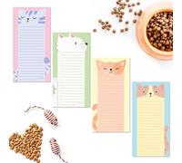SWEETZER & ORANGE S&O Magnetic Notepads for Refrigerator 4 Pack, Sticky notes for Fridge Sets - Sticky Journals for Freezer - Magnetized memo sheets for cooler - 3.5” x 7”, 45 Pages