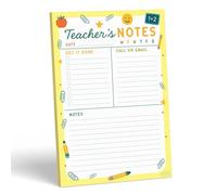 SWEETZER & ORANGE Teacher Planner Pad - Weekly Undated Lesson Planner for Teachers - 60 Tear-Off Sheets - 9” x 6” Compact Desk Notepad with Notes and Contact Section - Bright Yellow Border