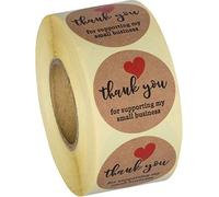 Sweetzer & Orange Thank You for Supporting My Small Business Stickers | Roll of 500 Kraft Stickers | Labels & Mailing Supplies for Small Business Boutique Bags & Merchandise Bags