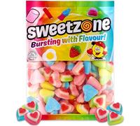 Sweetzone 3D Hearts 1kg Fizzy Gummy Sweets, Pick and Mix Sweets,Chewy Sweets, Mixed Sweets, Love Sweets, Sweet Mix, Fizzy Sweets, Mouthwatering Fruit Chews, Halal Sweets, Sweet Hamper for Kids