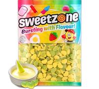 Sweetzone Apple & Custard Hearts - 1kg Bag of Sweets - Irresistible Chewy Sweets and Gummy Sweets - Experience the Mouthwatering Feel of Fruity Jelly Sweets - Halal Sweets for All Age