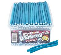 Sweetzone Blue Raspberry Pencils 1.1KG Tub - blue raspberry flavour