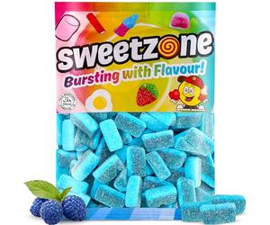 Sweetzone Blue Raspberry Slices 1kg Bag of Sweets - Delicious Blue Raspberry Fruit Chews Sweets - Dive into Blue Sweets Bliss with this Halal Sweets Snack Gummies Perfect for Everyone