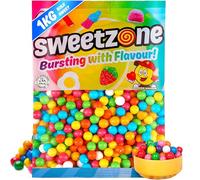 Sweetzone Bubblegum Balls 1kg Halal Bag | Halal bubblegum balls, chewy gum sweets, bulk 1kg bag, party pick and mix, retro candy for all ages