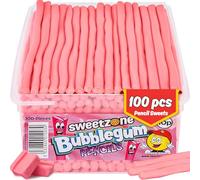 Sweetzone Bubblegum Pencils Tub, Pencil Sweets, 100 pc, Halal Sweet, Wine gums, American Gum, British Sweets, Sweet Pie, Licorice Liquorice Allsorts, Irresistible for Candy Lovers