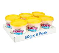 Sweetzone Candy Floss 50g x6 Pack Halal Tub | Halal cotton candy floss pots 50g, retro fairground sweets, bulk multipack, party bags, kids treats, classic British candy