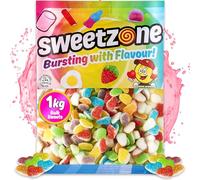 Sweetzone Fizzy Funky Frogs - Sweet Bags of Fruity Blast, Old-Fashion American Sweets for Retro Sweet Lovers, 1kg Bulk Bag, Enjoy the Irresistible Fruit Gummy Halal Sweets, Perfect for Kids and Adults