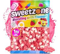 Sweetzone Fizzy Magic Mushroom 1kg Gummy Sweets - Explore the Delightful Snack of Gummy Mushroom Pink and White Sweets with these Irresistible, Halal Sweet Fruity Chewy Treats, Suitable for All Ages