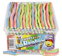 Sweetzone Fizzy Rainbow Pencils, Retro Sweets Tub, Candy Sticks, 100 pcs, Halal Sweet, Sweets Bulk, Gummy American Candies, UK British Candy Enthusiasts