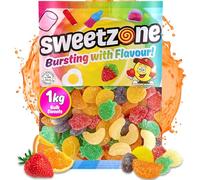 Sweetzone Fruit Jellies 1kg Bag, Bulk Sweets Packed with Chewy Gummy Jelly Fruits and Classic Fruit Gums, Halal Sweets with Fruity Flavour Bursts, Perfect for Sweet Bags, Sharing and Candy Parties