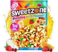 Sweetzone Fruity Love Hearts Sweet Tub, Mixed-Fruit, Halal Sweets Tub, 1kg, Heart Sweets for Sweet Enthusiasts, and Gummy Sweets Connoisseurs