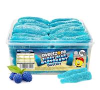 Sweetzone Giant Fizzy Blue Raspberry Bottles 805g 70pcs Gummy Sweets - Delicious Blue Raspberry Fruit Chews Sweets - Dive into Blue Sweets Bliss with this Halal Sweets Snack Gummies for Everyone