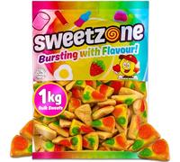 Sweetzone Gummy Pizza 1kg, Jelly Sweets Pick and Mix, Retro Sweet Hamper of Gummy Sweets, Chewy Sweet, Bulk Bags of Sweeties, Fruit gums, Fruit Jellies, and Halal Sweeties Bulk