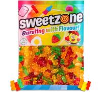 Sweetzone Happy Bears Halal Sweets Tub, 1kg Gummy Bears Sweets Bulk, Retro Sweets, Jelly Sweets, Wine Gums, Sweet Box, Bulk Sweets Candy for Sweet Bags, Sweet Tub Delight for Bulk Candy Lovers