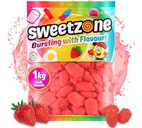 Sweetzone Jelly Strawberry 1kg - Irresistibly Delightful Retro Sweets Pack Filled with Chewy Sweets and Gummy Sweets - The Ultimate Party Pack of Halal Sweets for All Ages to Enjoy