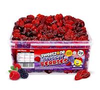 Sweetzone Juicy Berries Halal Sweets Tub, 805g 350pcs Sweets Bulk, Retro Sweets, Jelly Sweets, Sweet Box, Sweet Tubs, Bulk Sweets Candy for Sweet Bags, for Sweet Tooth Craving