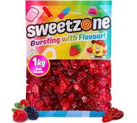 Sweetzone Juicy Berries Large Sweet Bags 1kg, Fruity Jelly Gummies, Halal Sweets, Chewy Candies, Bulk Sweets, Retro Gummy Candy, Bulk Retro Candy Sweeties for Bags, and Sweet Tooth Craving