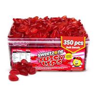 Sweetzone Juicy Lips Halal Sweets Tub - Classic Retro Jelly Candy, Chewy Wine Gums in a Bulk Sweets Tub, 805g, 350 Pcs, Perfect Sweet Box for Halloween Candy, Parties & Sharing, Ideal for Sweer Lovers