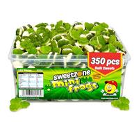 Sweetzone Mini Frogs Halal Sweets Tub - Retro Jelly Candy, Old-Fashioned Wine Gums, Bulk Tub of Sweets for Halloween & Parties, 805g, 350 Pcs - Perfect for Sweet Lovers & Candy Enthusiasts