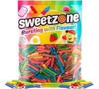 1 kg SweetZone 100% Halal Mini Assorted Liquorice Pencils with Fondant Filling - (Mix of Strawberry, Blue Raspberry, Mixed Fruit and Apple)
