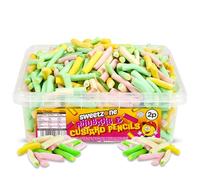 Sweetzone Rhubarb and Custard Pencils 700g, 350pcs Retro Sweets, Rhubarb and Custard Sweets, Sugar Sticks, Sweet Box, Sweet Tub, Rhubarb and Custard, Box of Candy, Candy Pencils, Sweeties for Kids