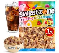Sweetzone Small Fizzy Cola Bottles, Halal Sweets Tub, 1 kg, Cola Bottle Sweets for Sweet Enthusiasts, and Cola Flavoured Fanatics
