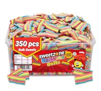Sweetzone Sour Power Rainbow Belts 805 g, 350 Pcs Sweets Tub, Halal Sweets, Sour Sweet, Gummy Candy, Jelly Sweet, Gummies Candy, Fizzy Candies, Tubs of Candies for Retro Sweeties for Everyone