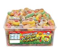 Sweetzone Sour Jelly Suckers 800 g, 100 Pcs Sweets Tub, Halal Sweets, Sour Sweets, Gummy Candy, Jelly Sweets, Gummies Candy, Fizzy Sweets, Tubs of Sweets for Retro Sweets for Your Sweet Tooth