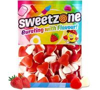 Sweetzone Strawberry and Cream Hearts 1kg, Delicious Retro Sweets, Pick and Mix Sweets, Love Sweets, Perfect Sweet Mix for Kids, Bulk Sweets, Sweet Bags, Sweet Hampers, Ideal for Sharing