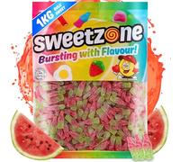 Sweetzone Watermelon Bottles - 1kg Bag of Sweets - Experience the Watermelon Sweet, Jelly Sweets and Chewy Sweets - Mouthwatering Tangy Flavour for Halal Sweet for All Ages