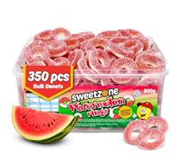 Sweetzone Watermelon Rings 800 g, 100 Pcs Sweet Box, Peach Rings, Watermelon Rings, Gummy Candy, Jelly Sweets, Gummies Candy, Fizzy Sweets, Tubs of Sweets for Retro Sweets for Your Sweet Tooth
