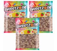 Sweetzonesweet Fizzy Cola Bottles 1kg x 3 - Halal, Vegan, Gluten-Free Chewy Gummies - Tangy Jelly Sweets - Party Bag, Sharing & Pick ‘n’ Mix with Welari Thank You Card | (3 Pack)