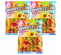 Sweetzonesweet Happy Bears 1kg x 3 - Halal, Vegan Gummy Bear Sweets - Fruit Chewies - Gelatine Free, Gluten Free, Dairy Free Party Bag for Sharing & Pick ‘n’ Mix with Welari Thank You Card | (3 Pack)
