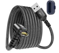 sweguard Garmin Watch Charger Cable Right Angle 4ft for Garmin Approach S70 S62 S60 S42 S40 S12 S10 Replacement Charging Cable Cord Plus a Black Silicone Charger Port Protector Anti Dust Plug