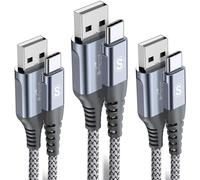 sweguard USB to USB C Cable 3-Pack 15+10+6.6ft Fast Charging Carplay Cord | USB C Charger Cable For iPhone 18 17 16 15 Pro Max Duo Air, Samsung Galaxy S26 S25 S24 S23 Note 20 Flip A17 A16 Pixel Moto