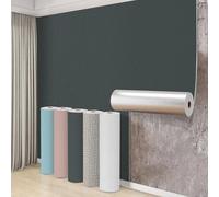 Swehooirt 3 Roll Self Adhesive Thermal Wallpaper 3mm Thick Peel and Stick Wallpaper for Bad Cold Walls Textured Black Grey Insulating Wall Covering Roll Waterproof Damp Proof Ceiling Kitchen