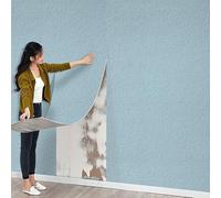 Swehooirt 3mm 4Rolls Thicken Plain Blue Self Adhesive Insulation Thermal Wallpaper Roll Peel and Stick Linen Textured Wallpaper Waterproof Bathroom Ceiling Panels Kitchen Living Room Bedroom