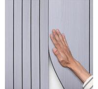 Swehooirt 3MM Thick 3D Self Adhesive Wallpaper Insulating Light Gray Panel Wallpaper Wood Effect Grating Dampproof Peel and Stick Wall Panels Removable Wall Paper for Livingroom Bedroom
