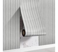 Swehooirt 3MM Thick 3D Self Adhesive Wallpaper Insulating Light Gray Wood Effect Grating Panel Wallpaper Dampproof Peel and Stick Wall Panels Removable Wall Paper for Livingroom Bedroom