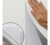 Swehooirt 3mm Thicken Plain White Textured Wallpaper Self Adhesive Insulation Thermal Wallpaper Waterproof Bathroom Ceiling Panels Kitchen Living Room Bedroom