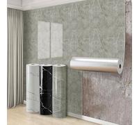 Swehooirt 5 Roll Self Adhesive Thermal Wallpaper 2.3mm Thick Grey Marble Vinyl Peel and Stick Wallpaper for Bad Cold Walls Insulating Wall Covering Roll Waterproof Damp Proof Kitchen Bathroom