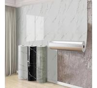 Swehooirt 8 Roll Self Adhesive Thermal Wallpaper 2.3mm Thick White Marble Vinyl Peel and Stick Wallpaper for Bad Cold Walls Insulating Wall Covering Roll Waterproof Damp Proof Bathroom