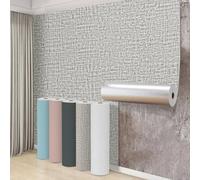 Swehooirt 8 Roll Self Adhesive Thermal Wallpaper 3mm Thick Peel and Stick Wallpaper for Bad Cold Walls Textured Grey Insulating Wall Covering Roll Waterproof Damp Proof Ceiling