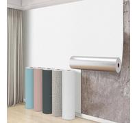 Swehooirt Self Adhesive Thermal Wallpaper 3mm Thick Peel and Stick Panel Wallpaper for Bad Cold Walls Textured White Insulating Wall Covering Roll Waterproof Damp Proof for Living Room