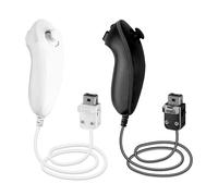 SWeien Wii Nunchuck Controller, 2 Packs Nunchuck Controller Replacement Joystick Gamepad Compatible with Nintendo Wii & Wii U Console (Black + White)