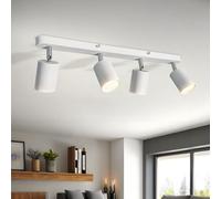 Sweier 4 Way Spotlight Ceiling Light 3000K Rotatable GU10 Ceiling Spotlight | White LED Spot Lights Ceiling Bar Adjustable Head Angle, 5W 430lm Modern Kitchen Lights Ceiling for Wall/Ceiling Installation