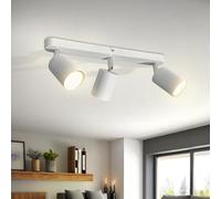 Sweier Ceiling Light Rotatable 3 Way 5W 3000K GU10 Ceiling Spotlights Bar | 430lm Matt White LED Spot Lights Ceiling Adjustable Lighting Angle for Ceiling/Wall Mounted Industrial Kitchen Lights Ceiling